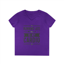 Load image into Gallery viewer, Running Late Is My Cardio Ladies&#39; V-Neck T-Shirt