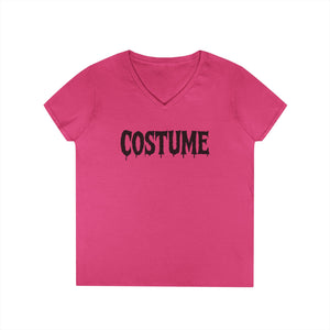 Halloween Costume Ladies' V-Neck T-Shirt, Spooky Shirt, Women's Top, Trick or Treat Tee, Halloween Gift, Casual Wear