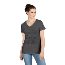 Load image into Gallery viewer, Running Late Is My Cardio Ladies&#39; V-Neck T-Shirt