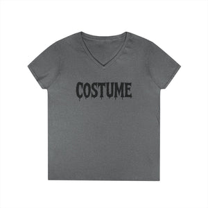 Halloween Costume Ladies' V-Neck T-Shirt, Spooky Shirt, Women's Top, Trick or Treat Tee, Halloween Gift, Casual Wear