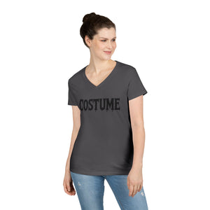 Halloween Costume Ladies' V-Neck T-Shirt, Spooky Shirt, Women's Top, Trick or Treat Tee, Halloween Gift, Casual Wear