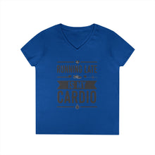 Load image into Gallery viewer, Running Late Is My Cardio Ladies&#39; V-Neck T-Shirt