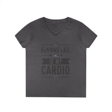 Load image into Gallery viewer, Running Late Is My Cardio Ladies&#39; V-Neck T-Shirt