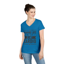 Load image into Gallery viewer, Running Late Is My Cardio Ladies&#39; V-Neck T-Shirt