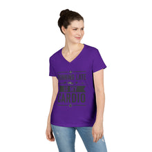 Load image into Gallery viewer, Running Late Is My Cardio Ladies&#39; V-Neck T-Shirt