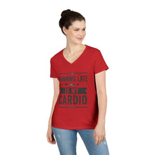 Load image into Gallery viewer, Running Late Is My Cardio Ladies&#39; V-Neck T-Shirt