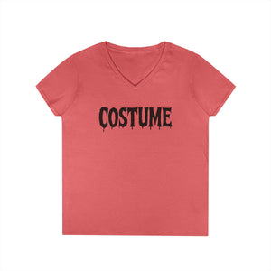 Halloween Costume Ladies' V-Neck T-Shirt, Spooky Shirt, Women's Top, Trick or Treat Tee, Halloween Gift, Casual Wear
