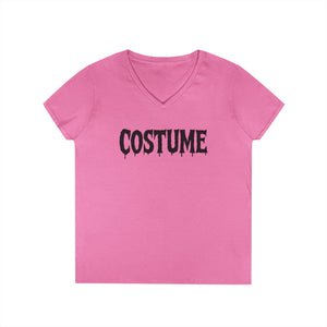 Halloween Costume Ladies' V-Neck T-Shirt, Spooky Shirt, Women's Top, Trick or Treat Tee, Halloween Gift, Casual Wear