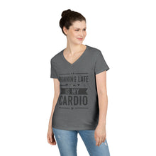 Load image into Gallery viewer, Running Late Is My Cardio Ladies&#39; V-Neck T-Shirt