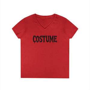 Halloween Costume Ladies' V-Neck T-Shirt, Spooky Shirt, Women's Top, Trick or Treat Tee, Halloween Gift, Casual Wear