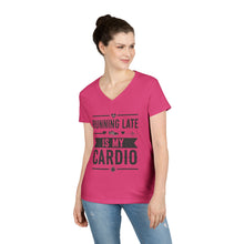 Load image into Gallery viewer, Running Late Is My Cardio Ladies&#39; V-Neck T-Shirt